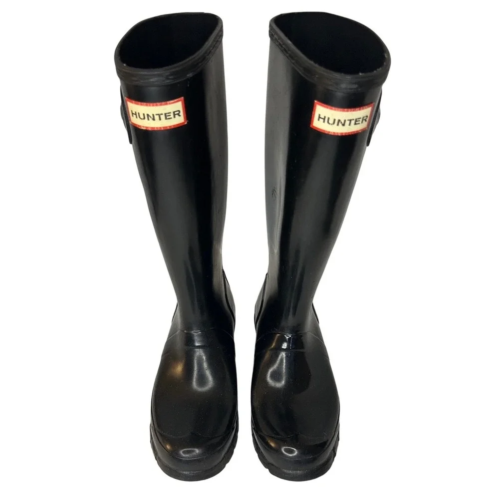 Hunter Original Kids Gloss‎ Black Rain Boots Size US 5/6 UK 4 EU 37